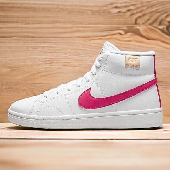 Nike Court Royale 2 Mid CT1725 White Pink Workout Shoes Womens 8.5 NEW In Box - Picture 2 of 12